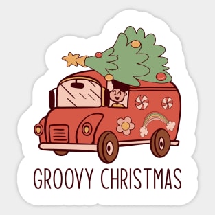 groovy christmas Sticker